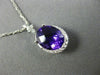 ESTATE 2.38CT DIAMOND & AAA OVAL AMETHYST 14K WHITE GOLD FLOWER FILIGREE PENDANT