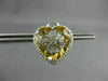 ESTATE EXTRA LARGE 15.37CT DIAMOND & AAA YELLOW TOPAZ 14K WHITE GOLD 3D EARRINGS