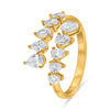 WIDE 1.15CT DIAMOND 14KT YELLOW GOLD 3D PEAR SHAPE CRISS CROSS ANNIVERSARY RING
