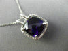ESTATE LARGE 3.94CT DIAMOND & AAA AMETHYST 14KT WHITE GOLD HALO FLOATING PENDANT