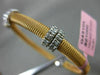 ESTATE .60CT DIAMOND 14KT WHITE & ROSE GOLD MESH FLEXIBLE BANGLE BRACELET