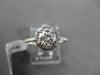 ESTATE 1.17CT ROUND DIAMOND 14KT WHITE GOLD HALO 3D SOLITAIRE ENGAGEMENT RING