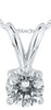 ESTATE .38CT DIAMOND 14KT WHITE GOLD 3D ROUND CLASSIC SOLITAIRE FLOATING PENDANT