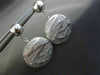 ESTATE LARGE 1.10CT DIAMOND 14KT WHITE GOLD 3D STRIPED CIRCULAR HANGING EARRINGS