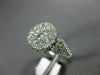 ESTATE WIDE 1.18CT ROUND DIAMOND 18KT WHITE GOLD 3D CLUSTER PAVE ENGAGEMENT RING