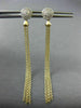 ESTATE LONG .26CT DIAMOND 14K YELLOW GOLD 3D CLUSTER CHANDELIER HANGING EARRINGS