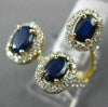 ESTATE LARGE 3.12CT DIAMOND & AAA SAPPHIRE 14K YELLOW GOLD 3D OVAL HALO FUN RING