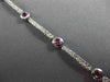 ESTATE 2.73CT DIAMOND & RUBY 14KT WHITE GOLD CLASSIC SEMI BEZEL TENNIS BRACELET