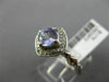 ESTATE 1.08CT DIAMOND & TANZANITE 14KT WHITE GOLD 3D SQUARE HALO ENGAGEMENT RING