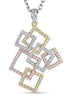 ESTATE 1.10CT DIAMOND 18KT WHITE YELLOW & ROSE GOLD CLASSIC MULTI SQUARE PENDANT