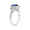 LARGE 2.20CT DIAMOND & AAA SAPPHIRE PLATINUM PEAR SHAPE 3 STONE ENGAGEMENT RING