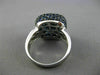 ESTATE LARGE 2.82CT DIAMOND & AAA SAPPHIRE 18KT WHITE GOLD 3D SQUARE PAVE RING