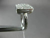 ESTATE WIDE 1.30CT ROUND DIAMOND 14KT WHITE GOLD 3D SQUARE PAVE HAMMER RING