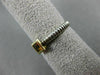 ESTATE .50CT AAA CITRINE 925 SILVER & 14KT GOLD 3D SQUARE SOLITAIRE RING #22033