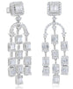 EXTRA LARGE 1.94CT DIAMOND 18KT WHITE GOLD ROUND & BAGUETTE CHANDELIER EARRINGS