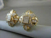ESTATE LARGE SQUARE 4.80CT DIAMOND PRINCESS CUT 14K YELLOW GOLD CLIP EARRINGS