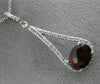 ESTATE LARGE 2.39CT DIAMOND & AAA GARNET 14KT WHITE GOLD 3D TRIANGULAR PENDANT