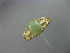 ESTATE AAA OVAL JADE 14KT YELLOW GOLD SOLITAIRE CHINESE CHARACTER LUCKY FUN RING