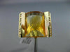 ESTATE MASSIVE 8.99CT DIAMOND & CITRINE & RUBY 14K YELLOW GOLD SQUARE FUN RING