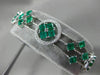 ESTATE WIDE 9.06CT DIAMOND & AAA EMERALD 18KT WHITE GOLD 3D HALO TENNIS BRACELET