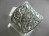 ESTATE EXTRA LARGE 2.18CT DIAMOND 14K WHITE GOLD 3D MULTI ROW OPEN FILIGREE RING