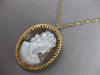 ESTATE LARGE AAA MOTHER OF PEARL 14KT YELLOW GOLD LADY CAMEO PIN PENDANT