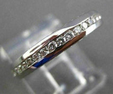 ESTATE DIAMOND 18KT WHITE GOLD FILIGREE ETERNITY WEDDING ANNIVERSARY RING #16977