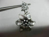 ESTATE LARGE .42CT ROUND DIAMOND 14KT BLACK GOLD 3D FLOWER LEAF HANGING EARRINGS