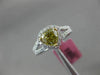 GIA 1.60CT WHITE & FANCY YELLOW DIAMOND 18KT 2 TONE GOLD 3D HALO ENGAGEMENT RING