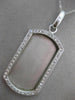 ESTATE EXTRA LARGE 1.22CT DIAMOND 14KT WHITE GOLD ENGRAVABLE TAG PENDANT #17496