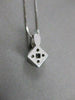 ESTATE .27CT SQUARE DIAMOND SOLITAIRE FILIGREE 14K WHITE GOLD PENDANT FVVS 10305
