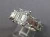 LARGE GIA CERTIFIED 4.52CT DIAMOND PLATINUM EMERALD CUT ENGAGEMENT RING #28304