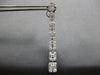 LARGE 3.27CT DIAMOND 18K WHITE GOLD ROUND & BAGUETTE GRADUATING HANGING EARRINGS