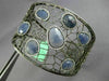 EXTRA LARGE 15.78CT DIAMOND & AAA SLICED SAPPHIRE 18K BLACK GOLD BANGLE BRACELET