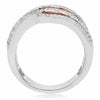 ESTATE WIDE 5.15CT DIAMOND & AAA ORANGE SAPPHIRE 14K WHITE GOLD ANNIVERSARY RING