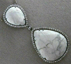 ESTATE LARGE 1.49CT DIAMOND & WHITE ONYX 14KT WHITE & BLACK GOLD 3D NECKLACE