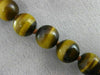 ESTATE LONG CLASSIC 3D 10mm TIGER EYE STRIDE BEADED FUN NECKLACE #25891