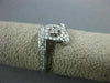ESTATE WIDE .31CT DIAMOND 18KT WHITE GOLD 3D SQUARE FLOWER CRISS CROSS FUN RING
