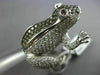 LARGE 5.8CT WHITE & FANCY COLOR DIAMOND & PINK SAPPHIRE 18K WHITE GOLD FROG RING