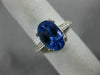 ESTATE 3.15CT DIAMOND & AAA TANZANITE 14KT WHITE GOLD 3D ENGAGEMENT RING #18362