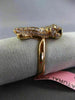 ESTATE LARGE .76CT DIAMOND & AAA TSAVSORITE 18KT ROSE GOLD HAPPY PUPPY FUN RING