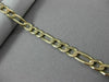 ESTATE WIDE 14KT YELLOW GOLD CLASSIC SOLID ITALIAN FIGARO WOMEN BRACELET #22862
