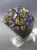 ESTATE MASSIVE 11.0CT DIAMOND & AAA MULTI COLOR GEM 14KT BLACK GOLD 3D FUN RING