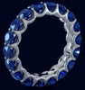 4.25CT AAA SAPPHIRE 14KT WHITE GOLD CLASSIC SHARED PRONG ETERNITY FUN LOVE RING