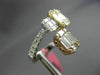 ESTATE WIDE 2.40CT DIAMOND 18KT TRI COLOR GOLD 3D SEMI ETERNITY CRISS CROSS RING