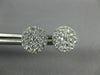 ESTATE LARGE 1.0CT DIAMOND 14KT WHITE GOLD SOLITAIRE HALO CLUSTER STUD EARRINGS