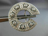 ESTATE LARGE 1.36CT DIAMOND 18KT WHITE GOLD OPEN FILIGREE HOOP CLIP ON EARRINGS