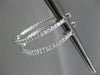 ESTATE LARGE .68CT DIAMOND 14KT WHITE GOLD 3D DOUBLE SIDED HOOP EARRINGS #19695
