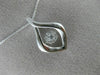 ESTATE .10CT DIAMOND 14K WHITE GOLD 3D CLUSTER TEAR DROP DANCING DIAMOND PENDANT
