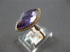 LARGE 3.4CT DIAMOND & AAA AMETHYST 14KT ROSE GOLD MARQUISE & ROUND HALO FUN RING